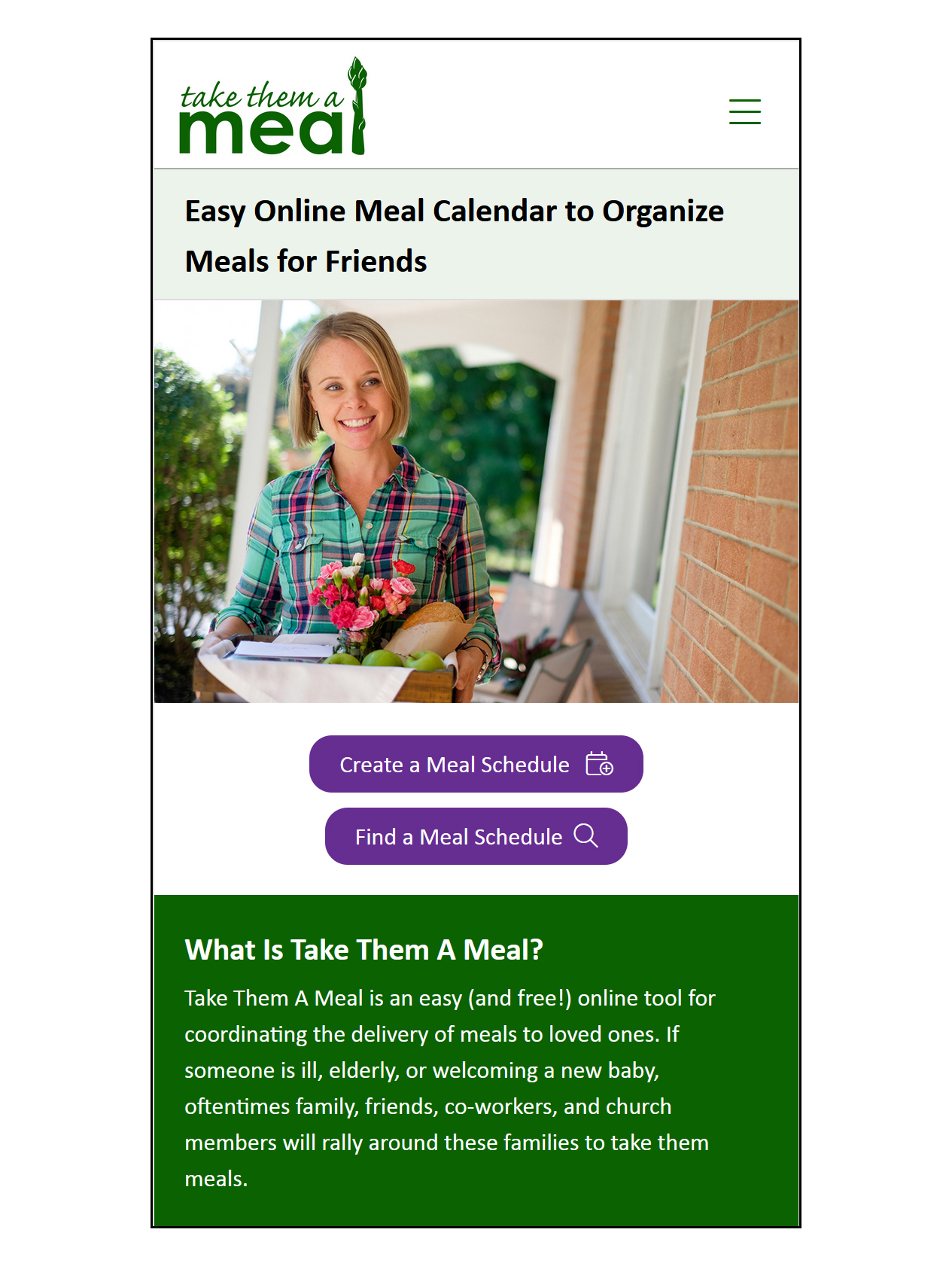 Take Them A Meal  Easily Organize Meal Schedules for Friends