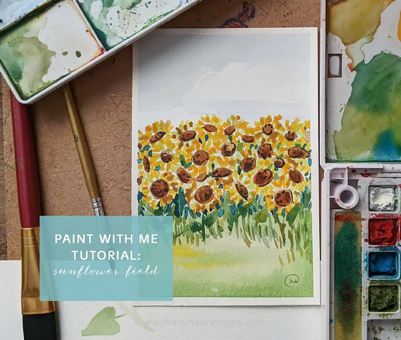 Paint Sunflowers, Spread Sunshine: My Favorite Watercolor Tutorial!