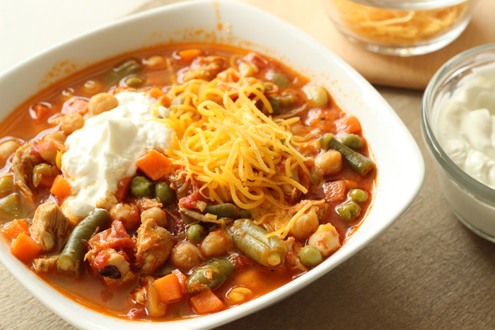 Slow Cooker Vegetarian Chili with Sweet Potatoes