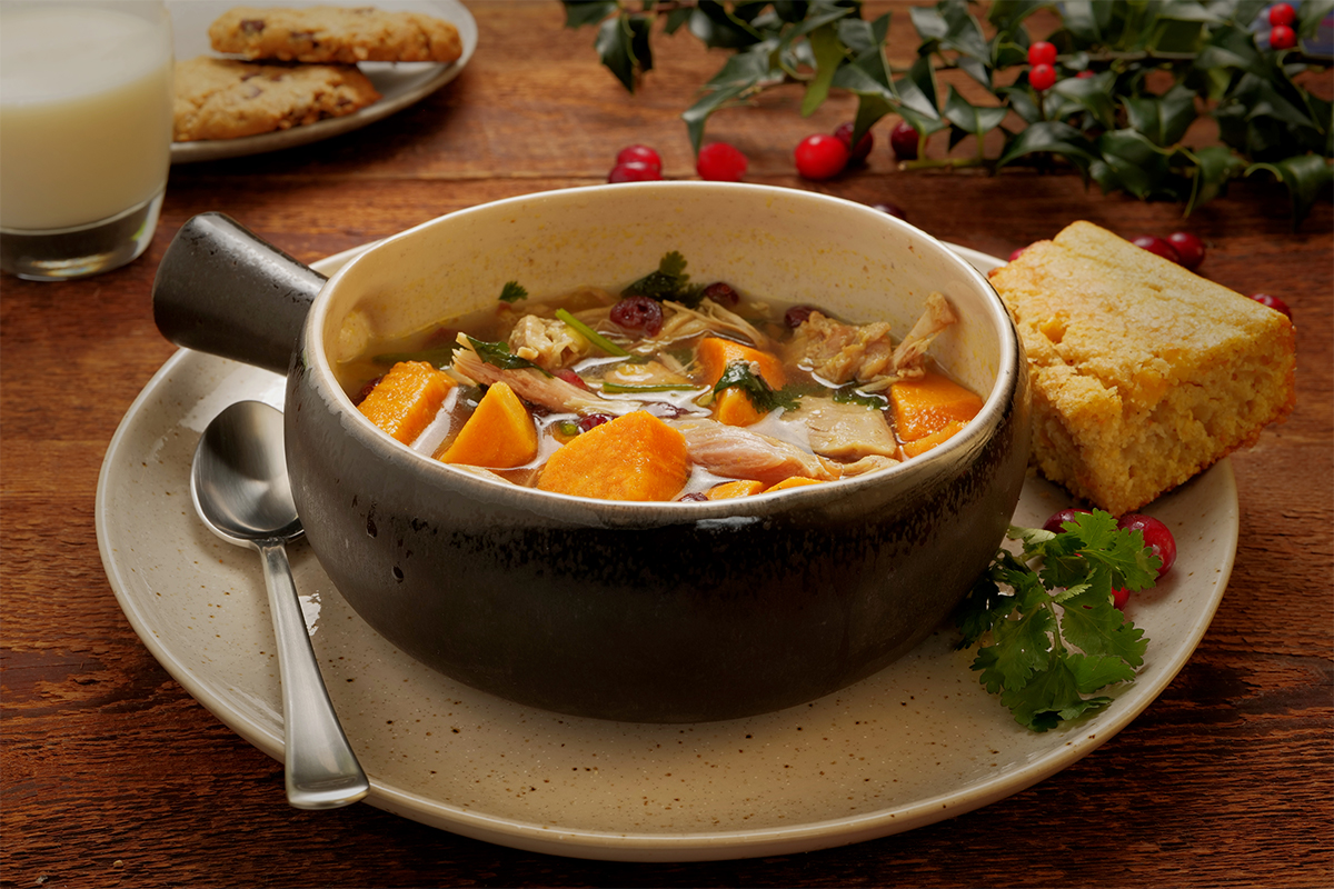 Christmas Comfort and Joy Soup Meal with Cornbread