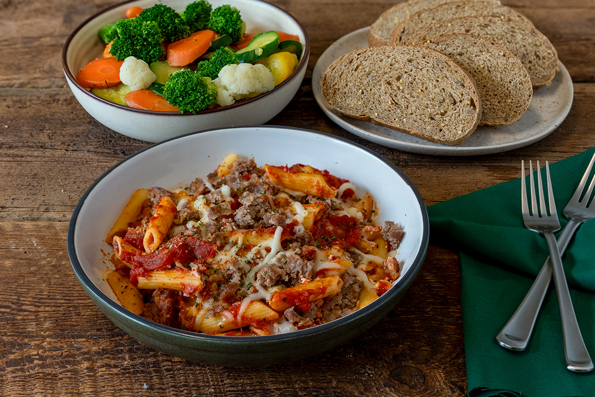 Double Classic Baked Ziti with Sweet Italian Sausage