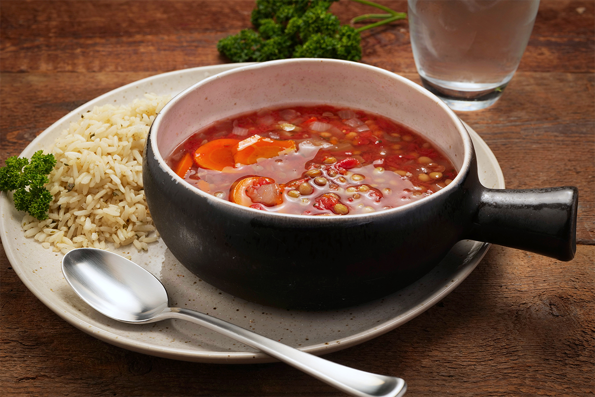 Imagine John Lentil Soup Meal with Seasoned Rice
