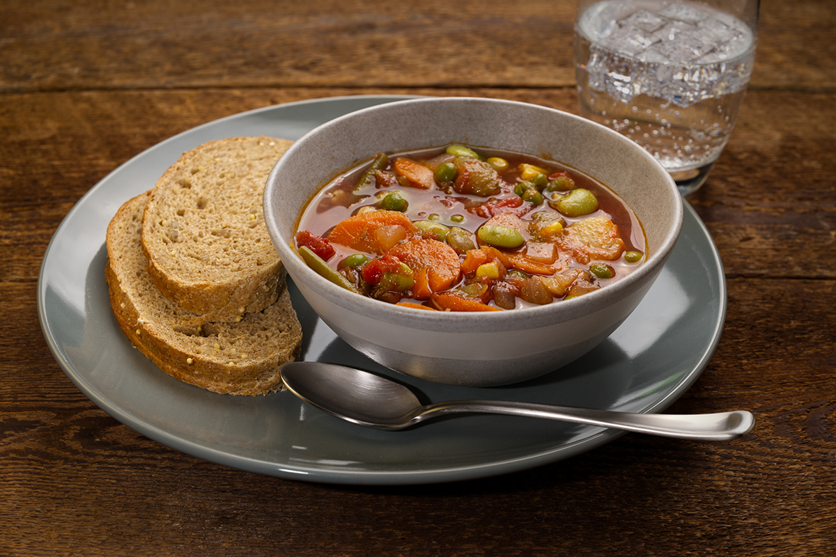 Very Vegetable, Vegetable Soup Meal with 9-Grain Bread