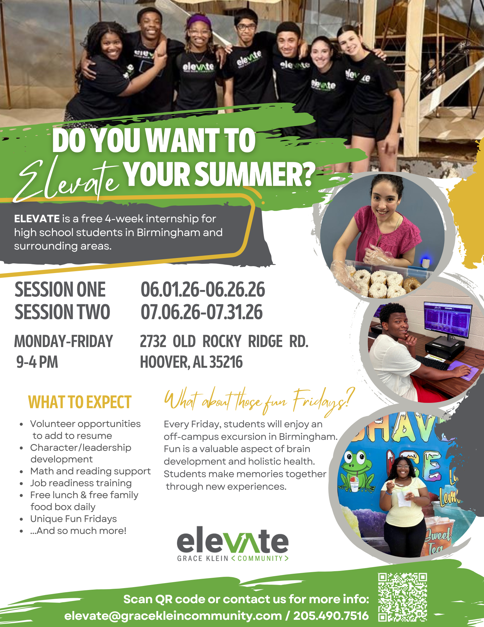 Meals for Elevate Internship Summer Program