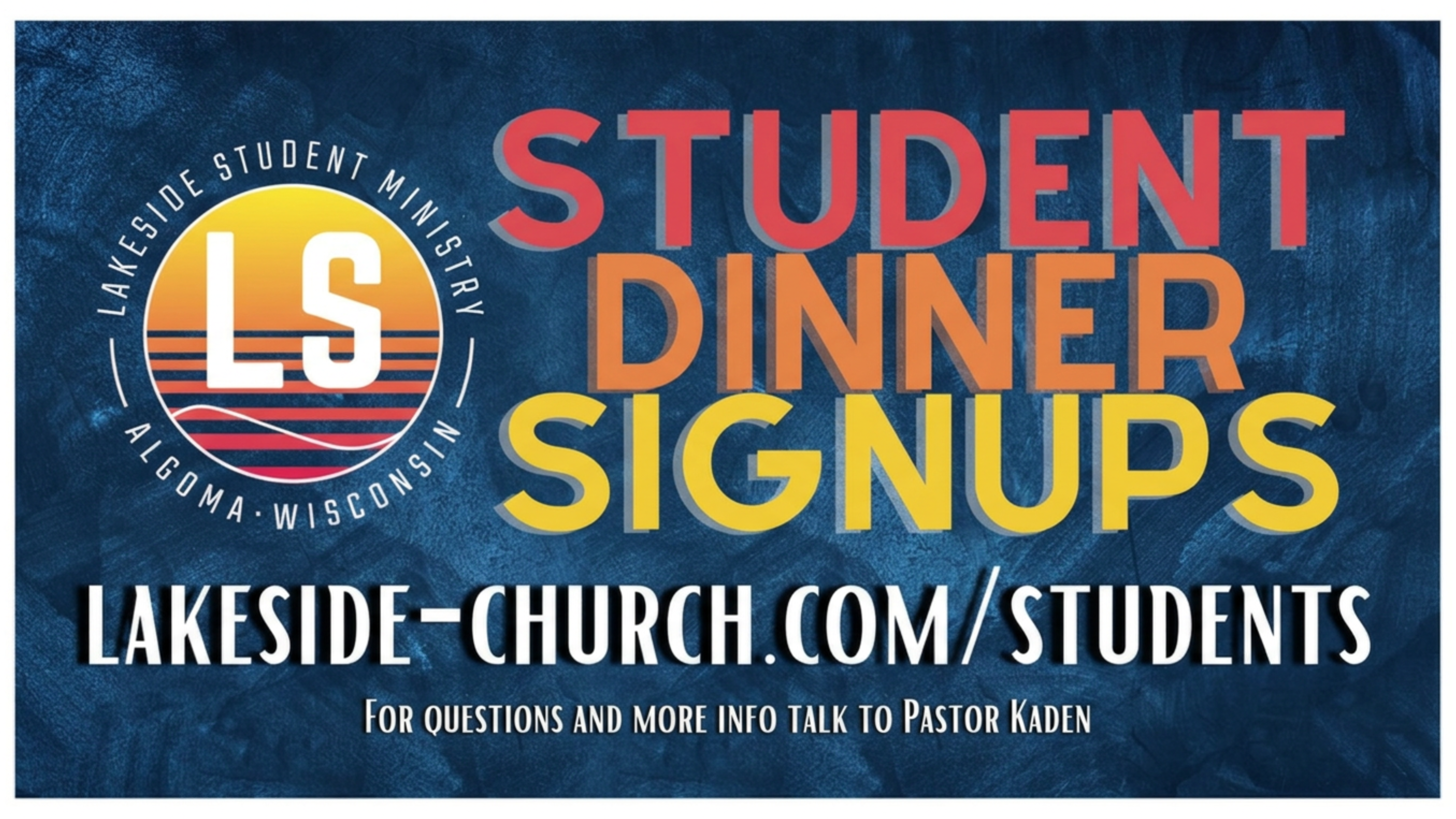 Meals for Lakeside Student Ministry
