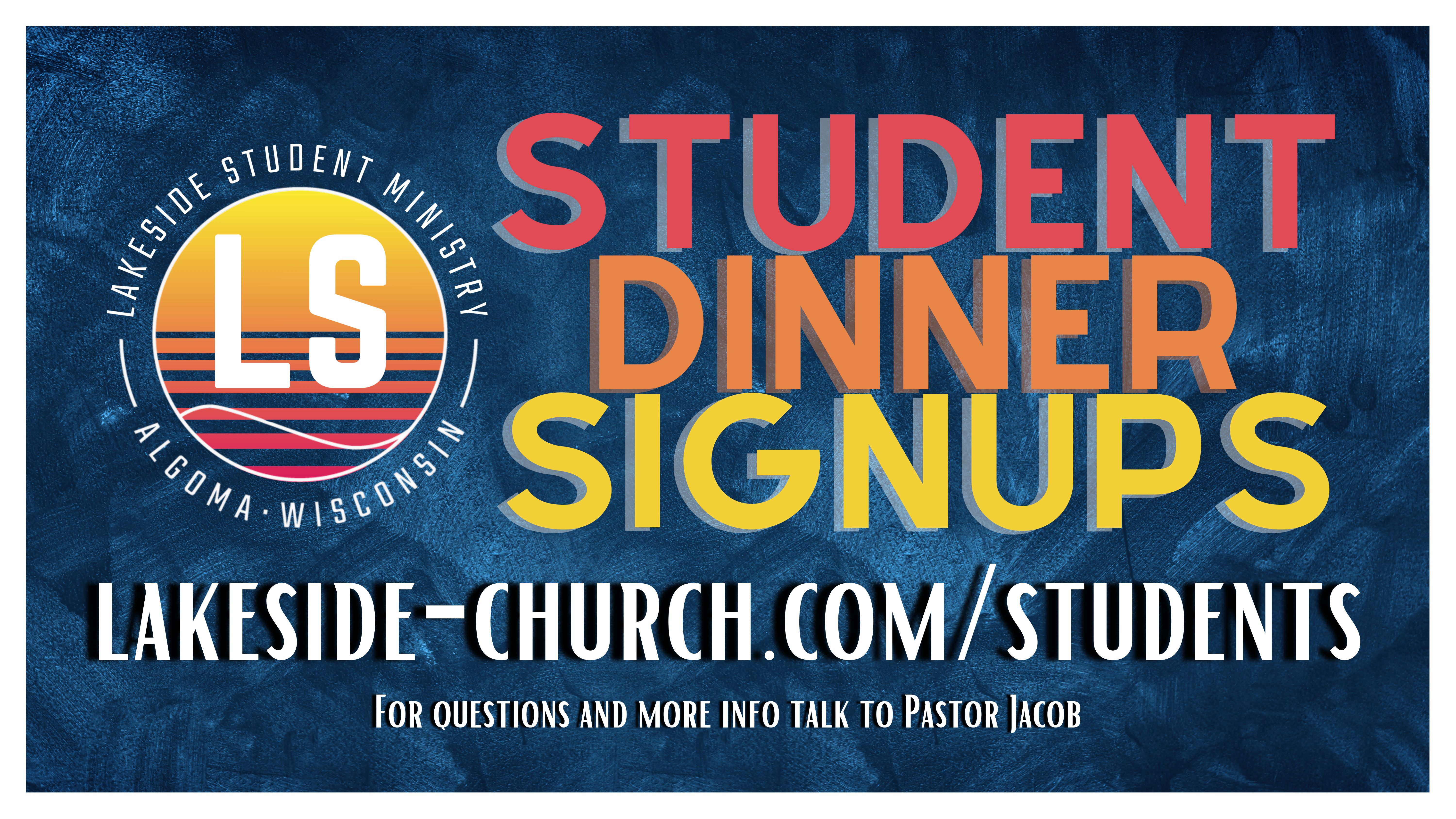 Meals for Lakeside Student Ministry